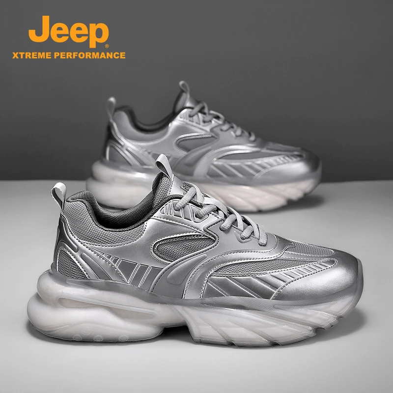 jeep吉普in跑步厚底网面潮流男鞋男士男款男士休闲老爹鞋春秋款