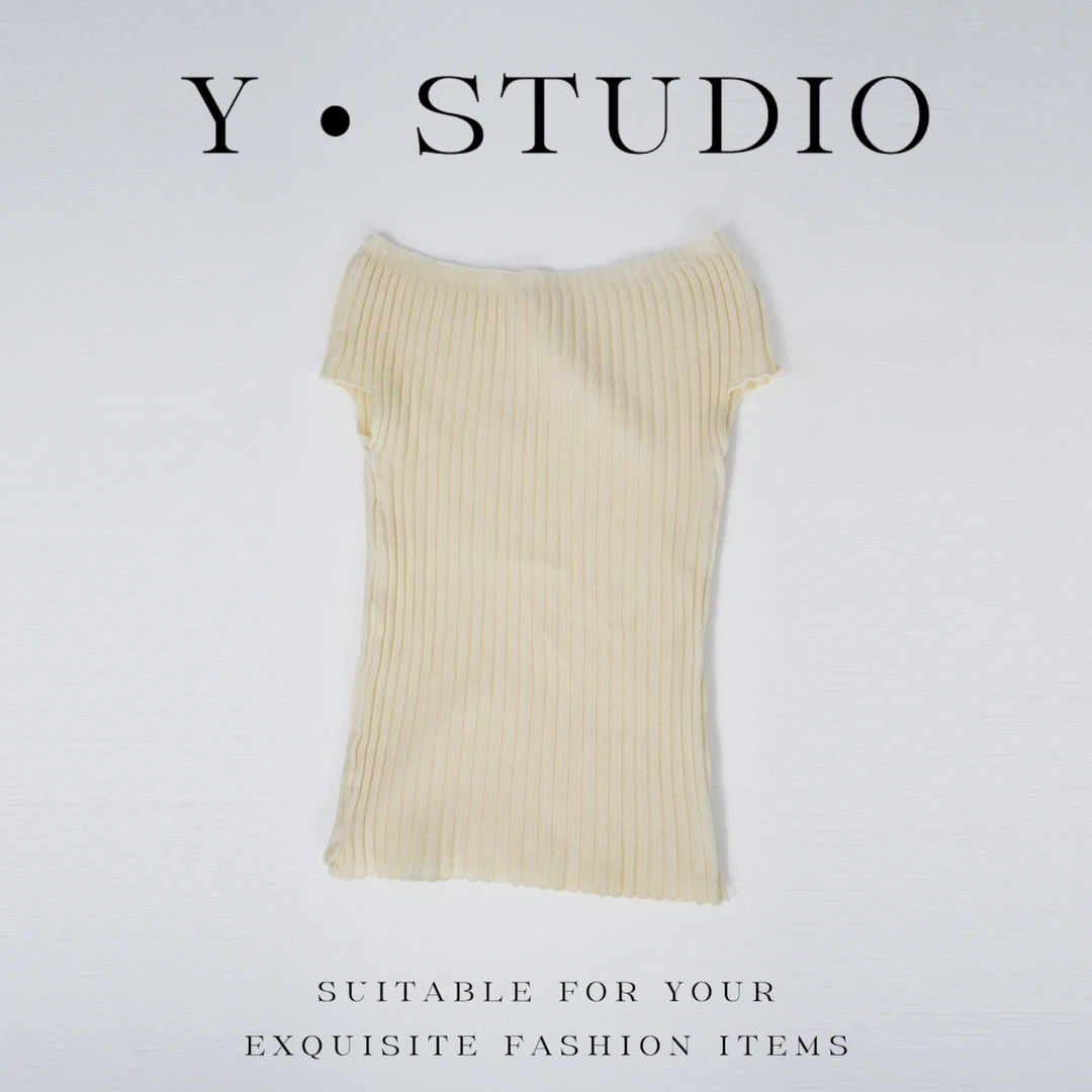 一字领打底衫薄款T恤百搭短袖毛针织衫女装小众法式修身