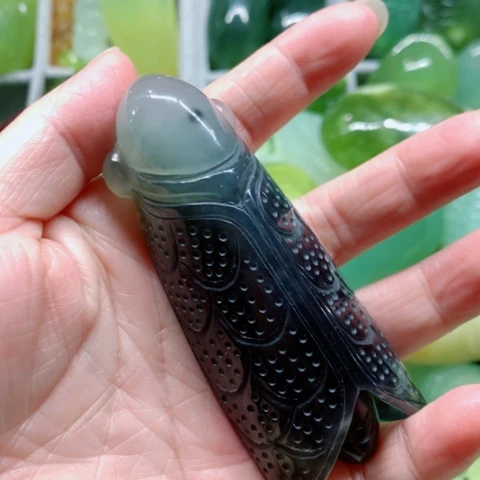 未镶嵌蛇纹石玉手把件
