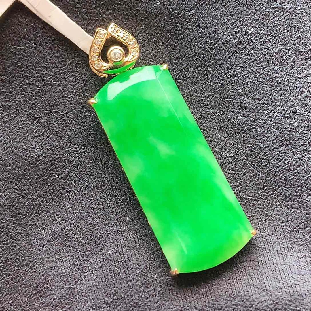 翡翠颈饰18K金镶嵌上新