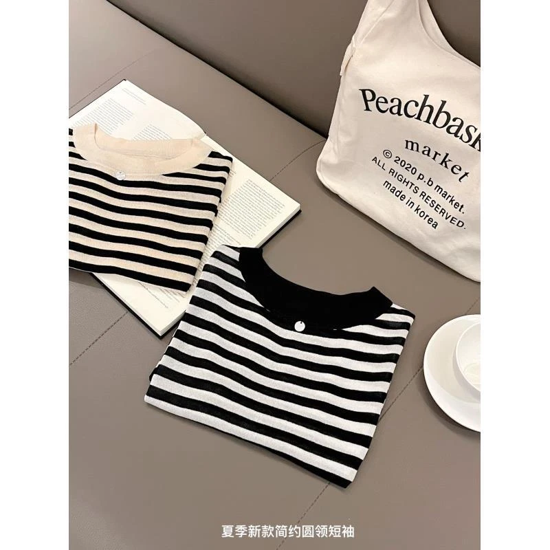 夏季新款经典条纹宽松显瘦洋气女上衣 HY2267 CC