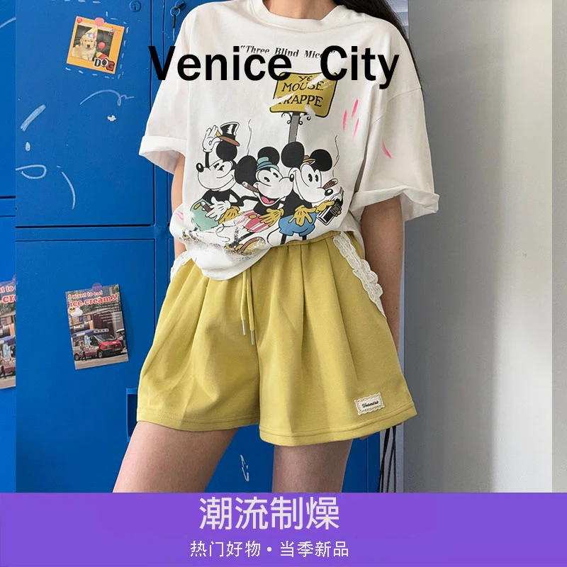 【文鹿鹿】2025夏新品轻奢设计师T恤潮流情侣时尚休闲短袖女-5984
