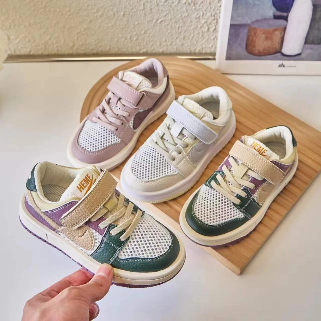 女童运动鞋2025年夏季新款潮牌儿童aj网面透气休闲鞋男童软底板鞋