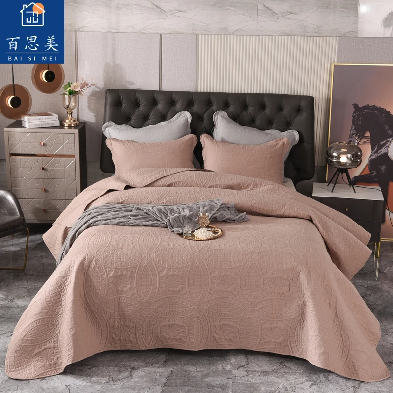 新款加厚复古轻奢床盖多功能纯色单件夹棉床单多功能防尘四季通用