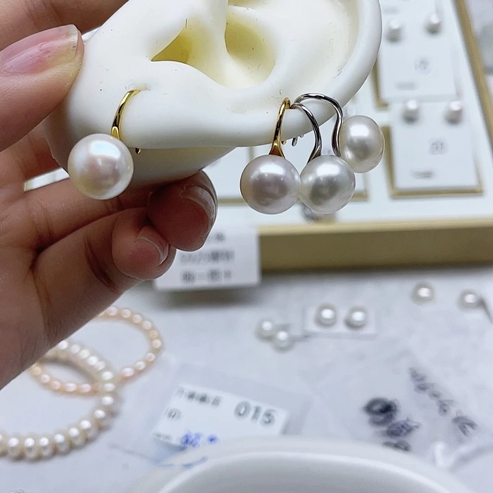 淡水珍珠耳饰银S925镶嵌灌*包
