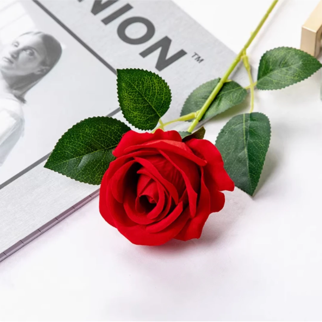 红玫瑰花相思玫瑰仿真花干花拍照情人节花客厅仿真花高级感逼真
