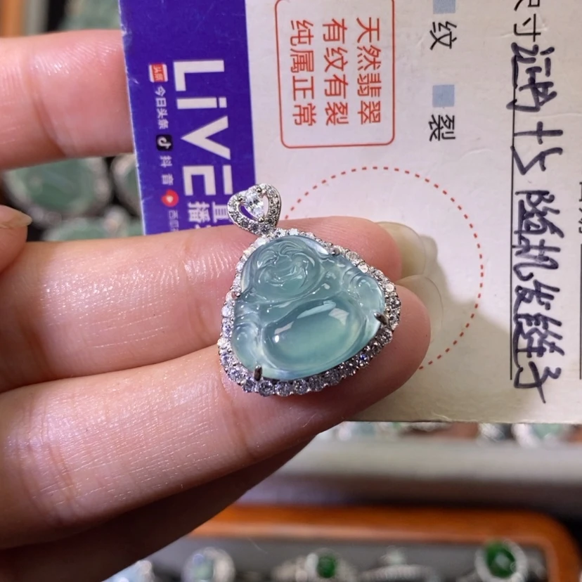 【闪购商品】翡翠银S925镶嵌颈饰天然