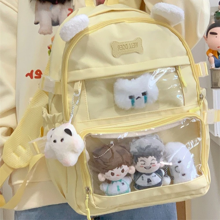 小众透明小食量可爱书包女生初中痛包大容量高颜值谷子二次元背包