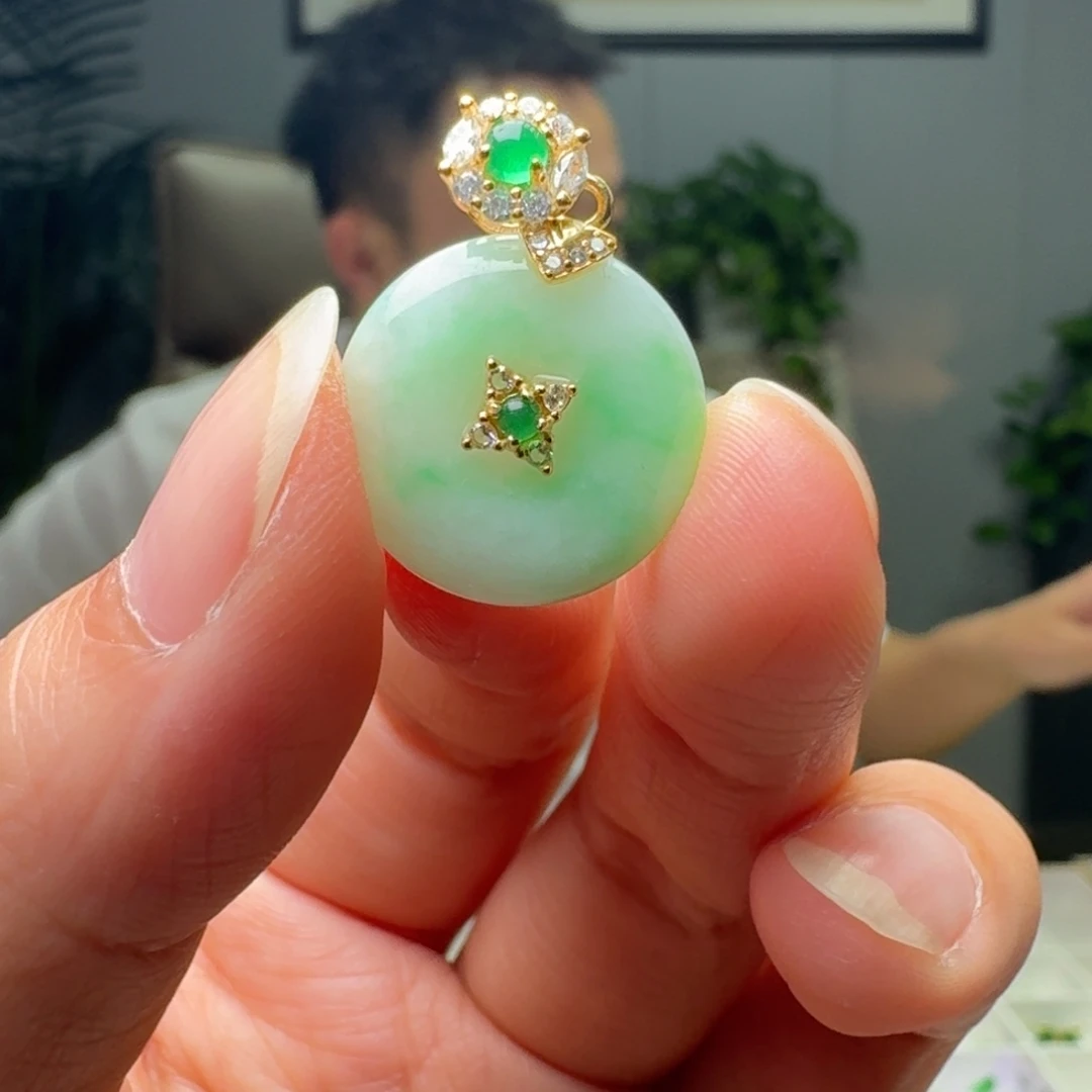 翡翠银S925镶嵌吊坠(不含链)多样性发货其他