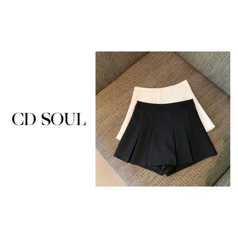 SWEET【初恋裙裙】百搭休闲简约秋冬高腰A字A摆显瘦遮胯百褶裙