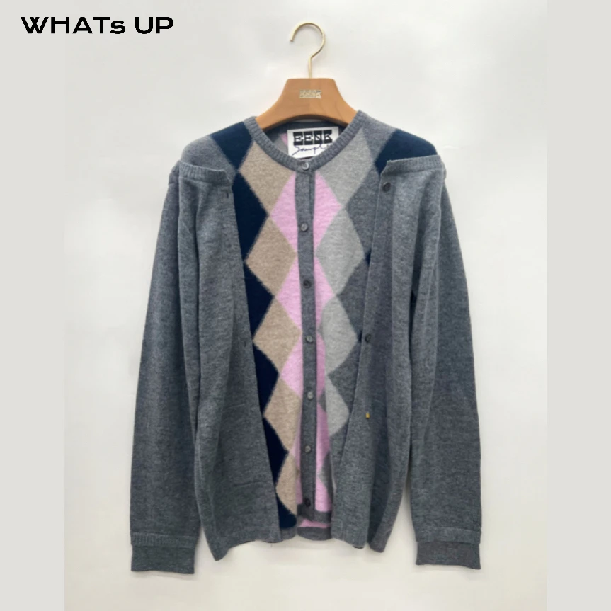 EENK 25FW 设计师品牌 菱格开衫 WHATsUP