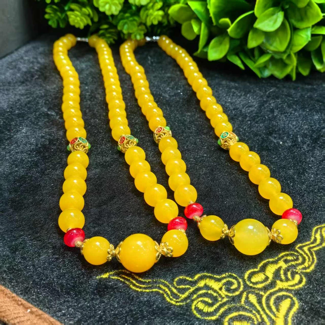 S7612田黄冻玛瑙黄项链-多样性发货只发一件