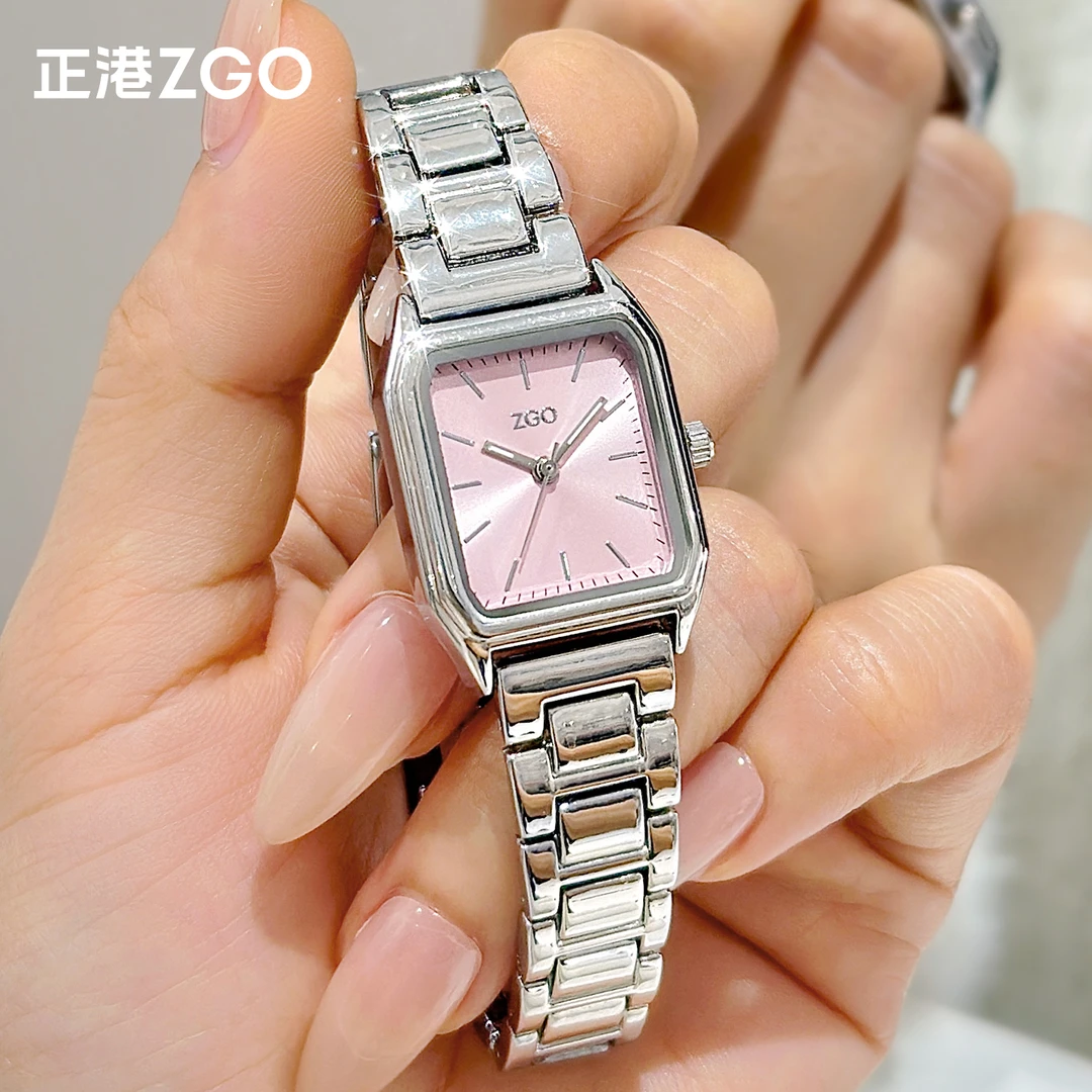 正港ZGO手表女款轻奢小众高级感女士方形小巧精致防水生日礼物女