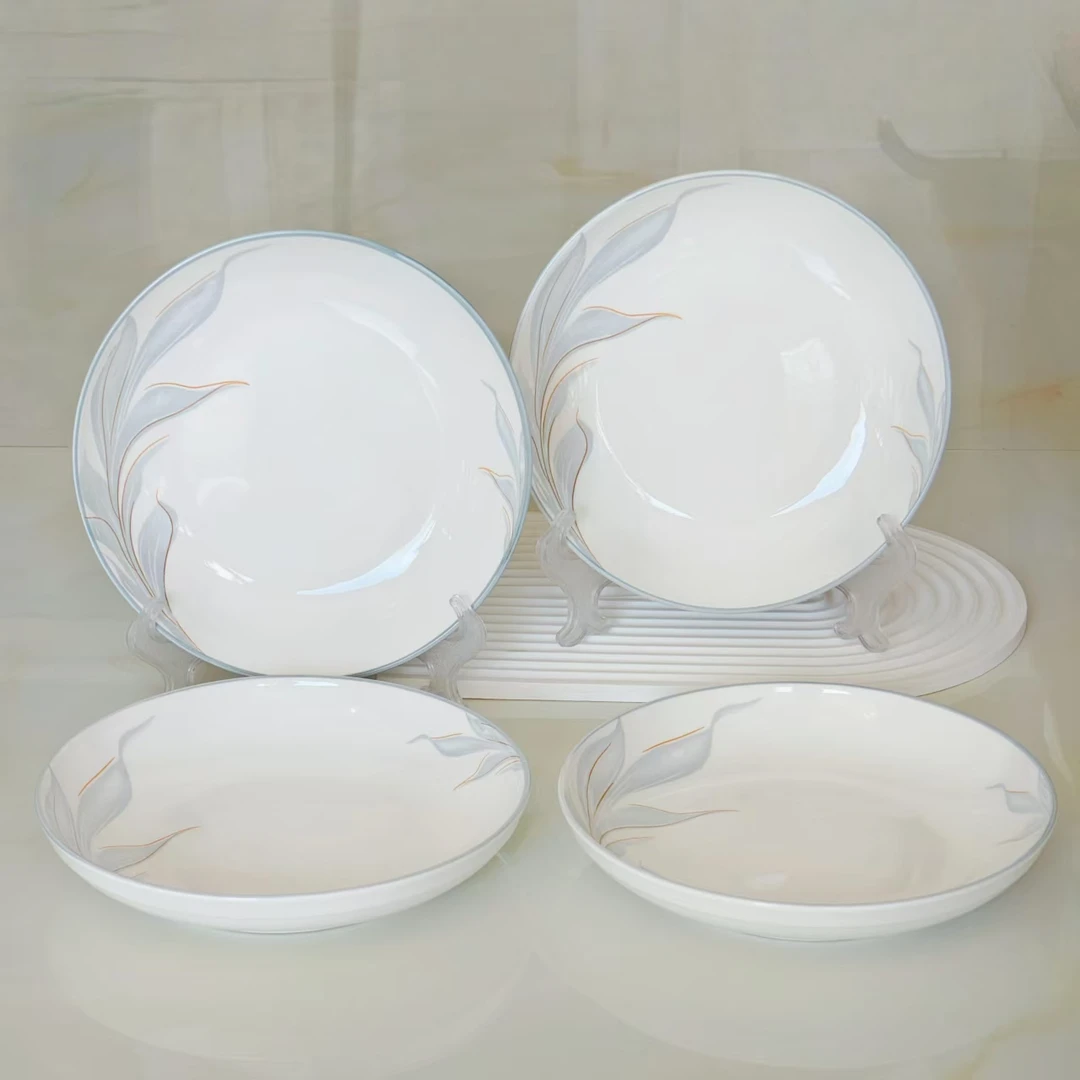 狮驼岭【4只装】2025釉下彩家用春之韵盘微波炉陶瓷盘碟防烫网红