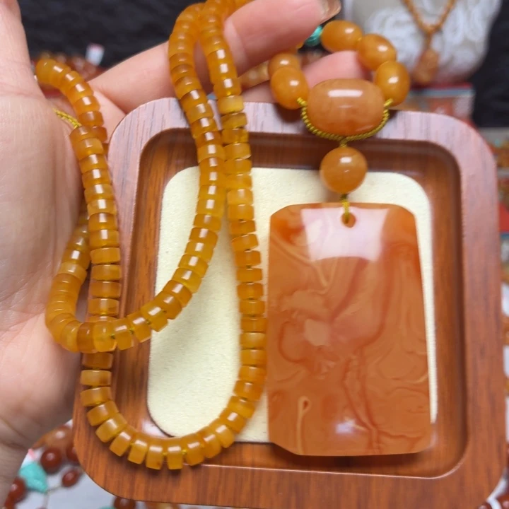 蜜蜡未镶嵌颈饰项链