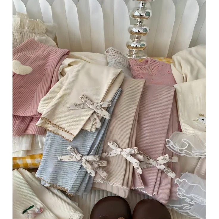 YX-1013-儿童春款打底裤女童新款洋气百搭外穿薄款印花长裤外穿