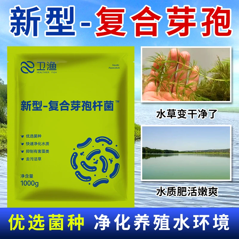 复合枯草芽孢杆菌水产专用虾蟹塘水草挂脏水浓水绿处理办法鱼塘