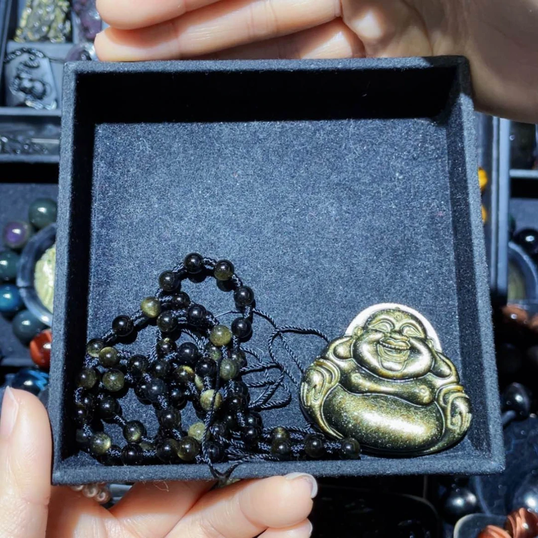 【闪购商品】黑曜岩套链未镶嵌隐**士