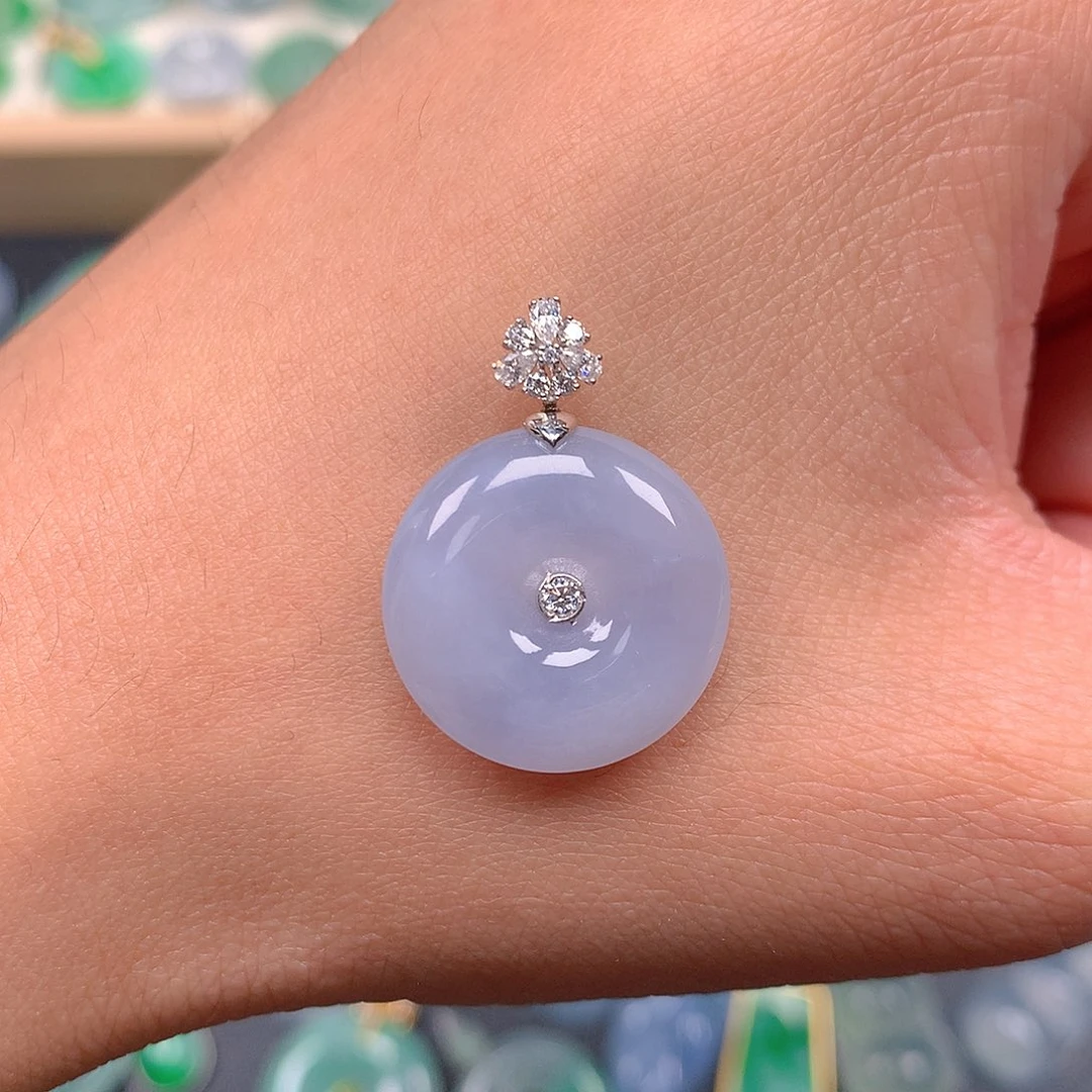 吊坠(赠链)18K金镶嵌翡翠