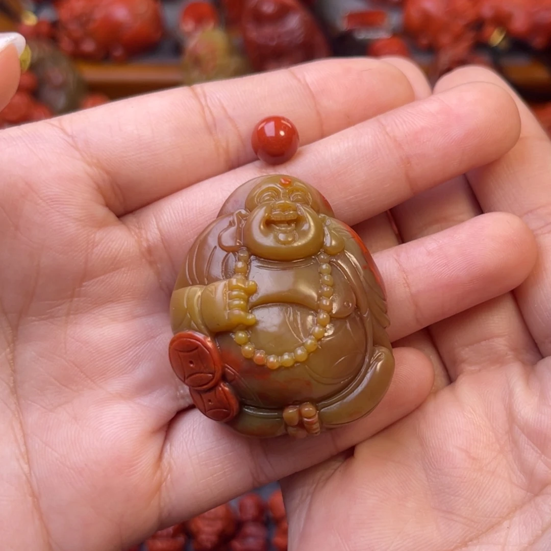 南红玛瑙未镶嵌精品保浆料佛公吊坠（鸿运当头）