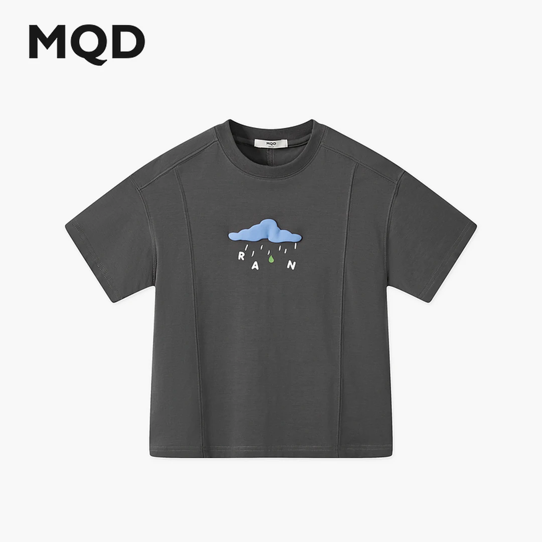 MQD童装25夏季新品跑步休闲短袖上衣羽毛球足球亲肤T恤9652W0335