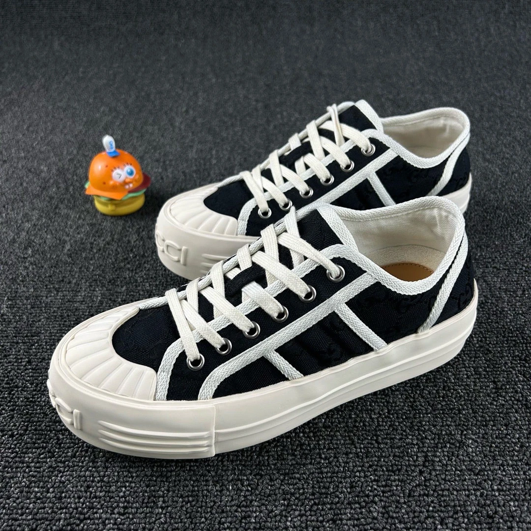 95新 GUCCI/古驰 帆布鞋37码 25新款多 经典厚底设计 HB4061