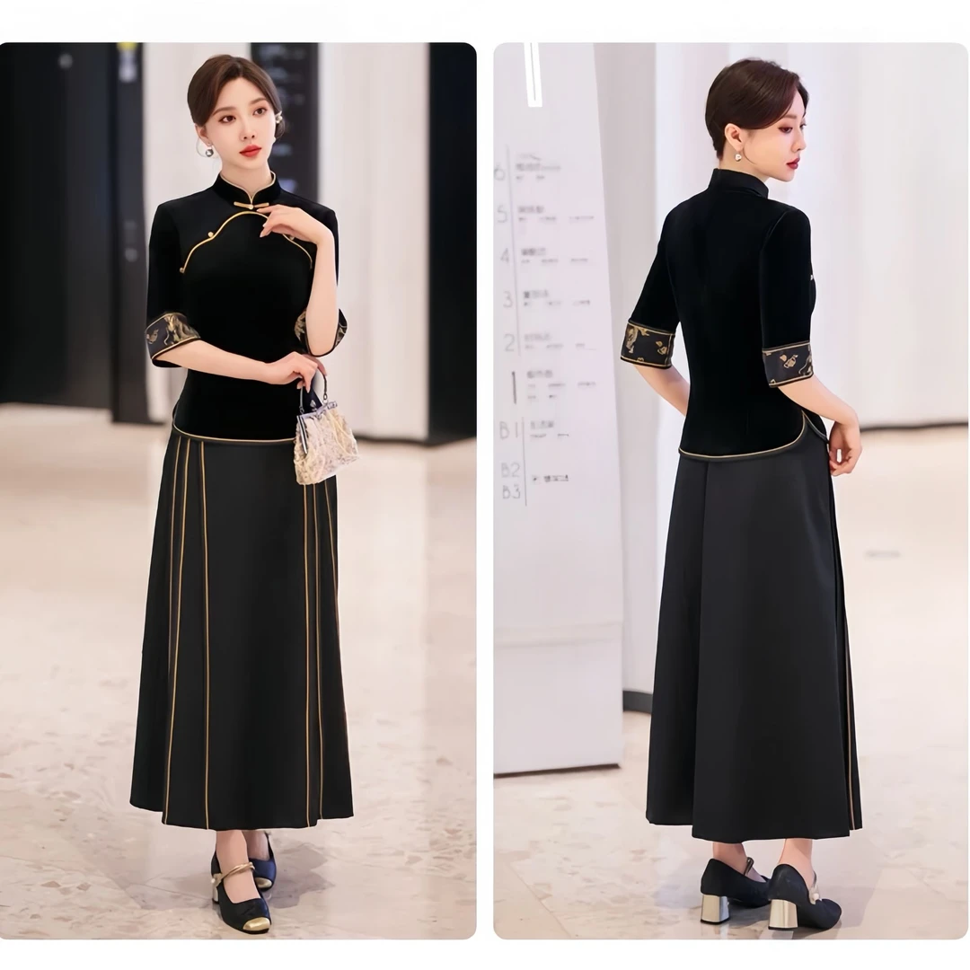 改良旗袍上衣中国风七分袖复古