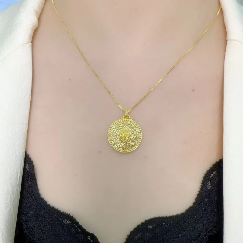 【鑫鑫甄选】18K金贝母福气满满花丝工艺福牌吊坠多样性发一 PTD10