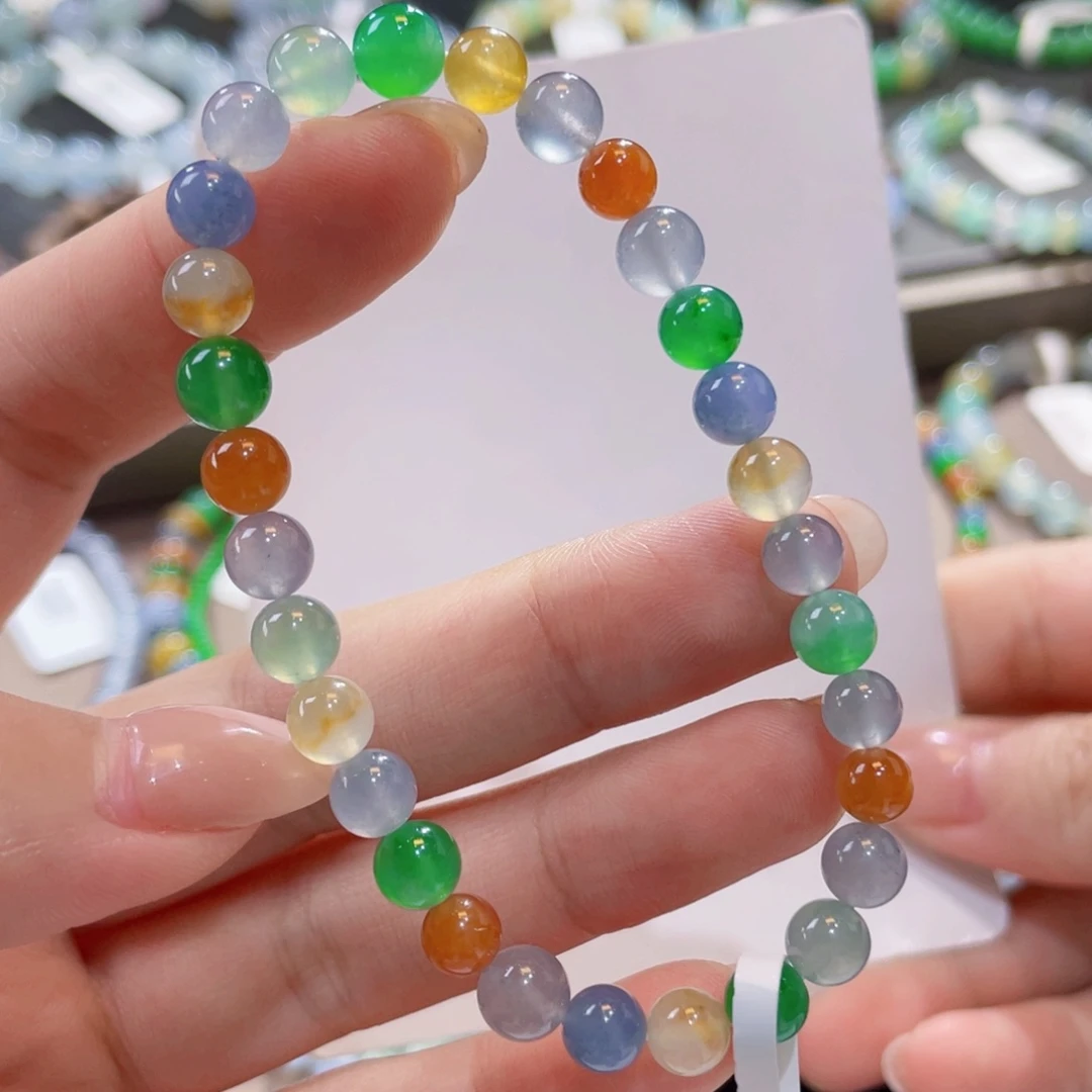 未镶嵌手链翡翠冰彩虹