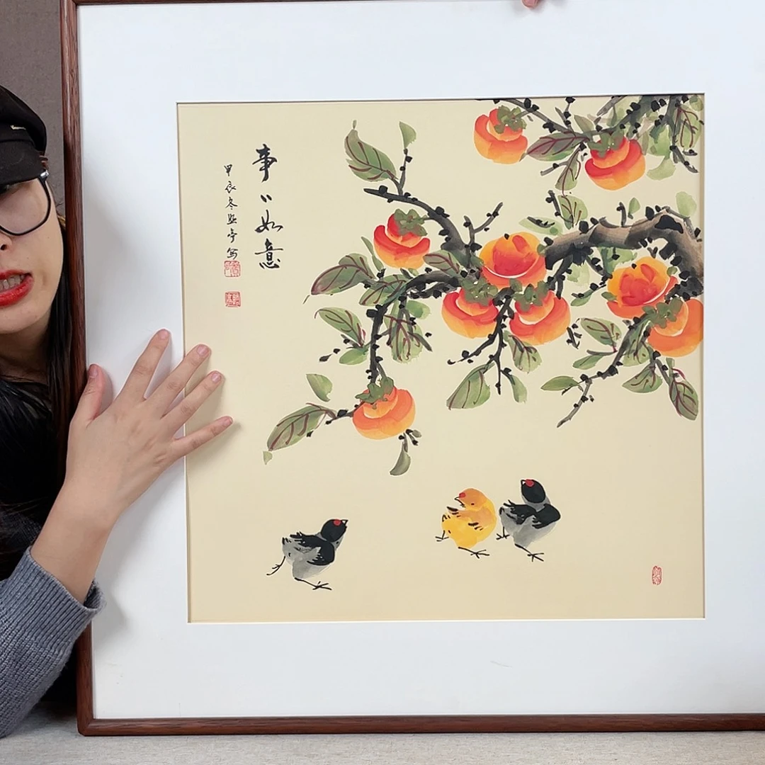 书法手绘带框尺寸:70*70