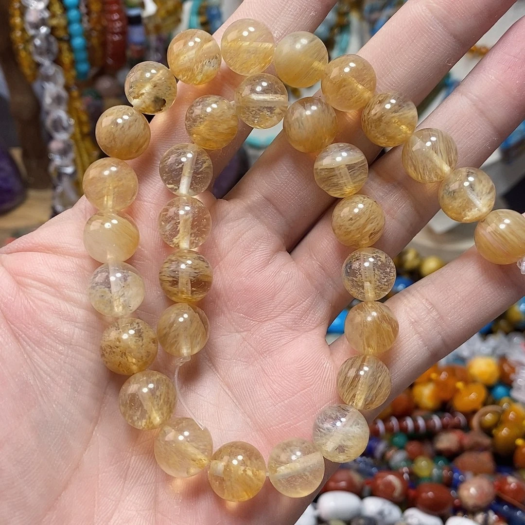 石英质玉未镶嵌，茶西瓜12mm，