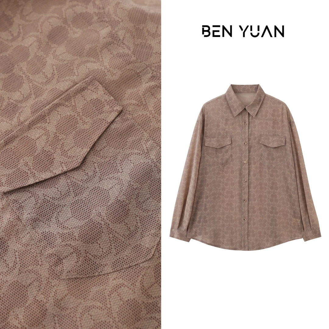 本原&BEN YUAN【雪纺衬衫】休闲百搭雪纺衬衫-ST042