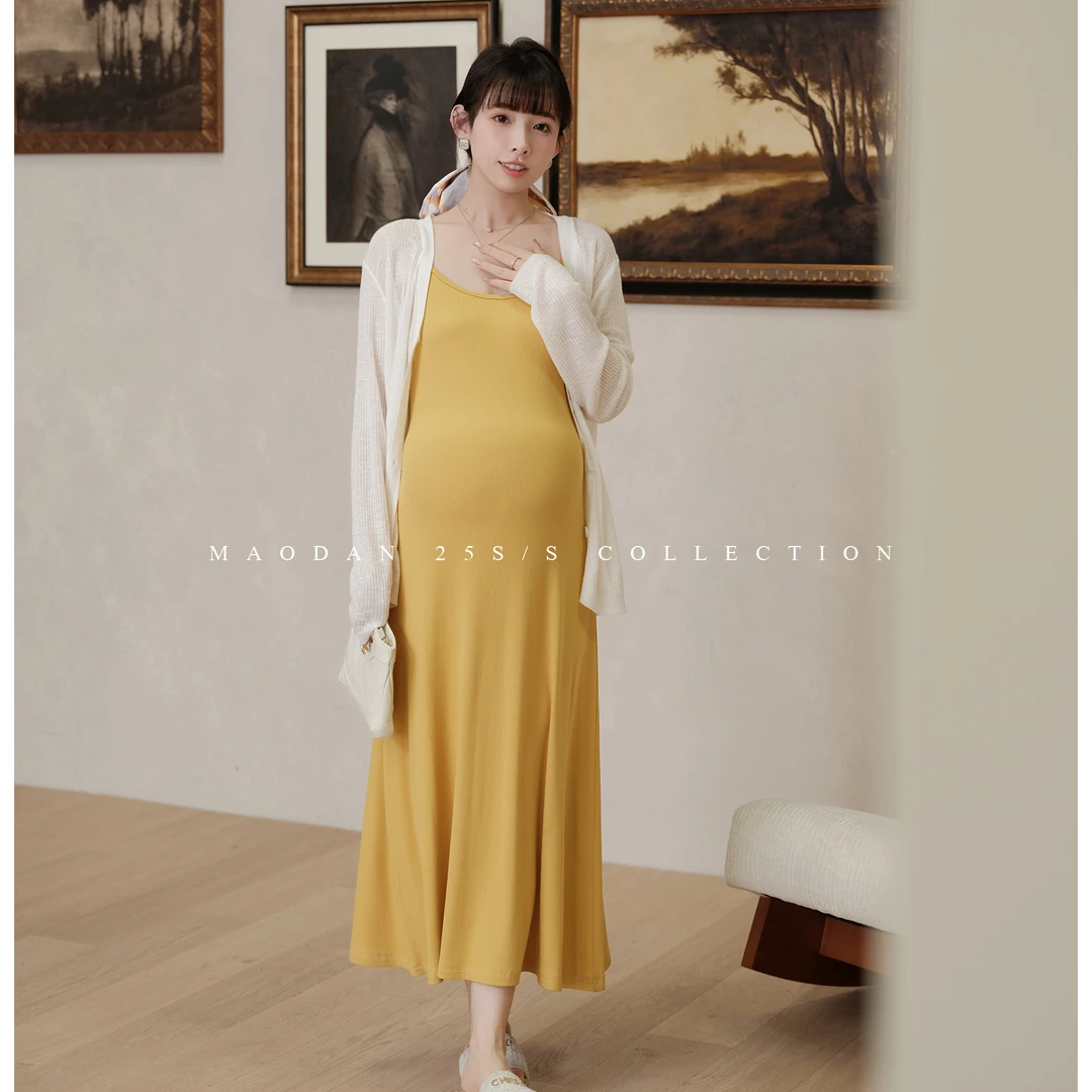 maodan/猫单【温柔菲林】孕妇装2025新款连衣裙春夏复古洋气中长款.