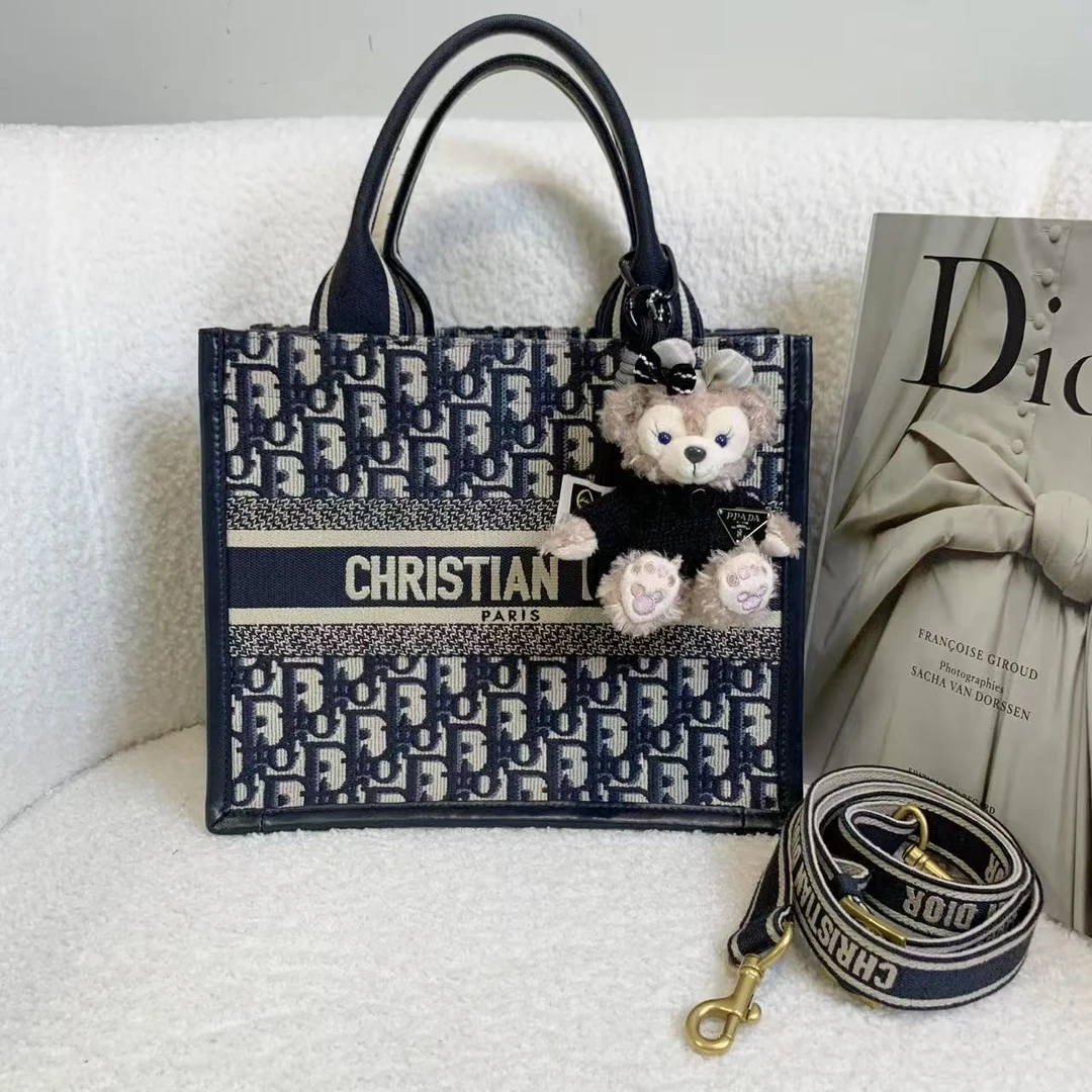 99新 DIOR/迪奥 壹臻/ 老花刺绣tote小号包 24年 65409390