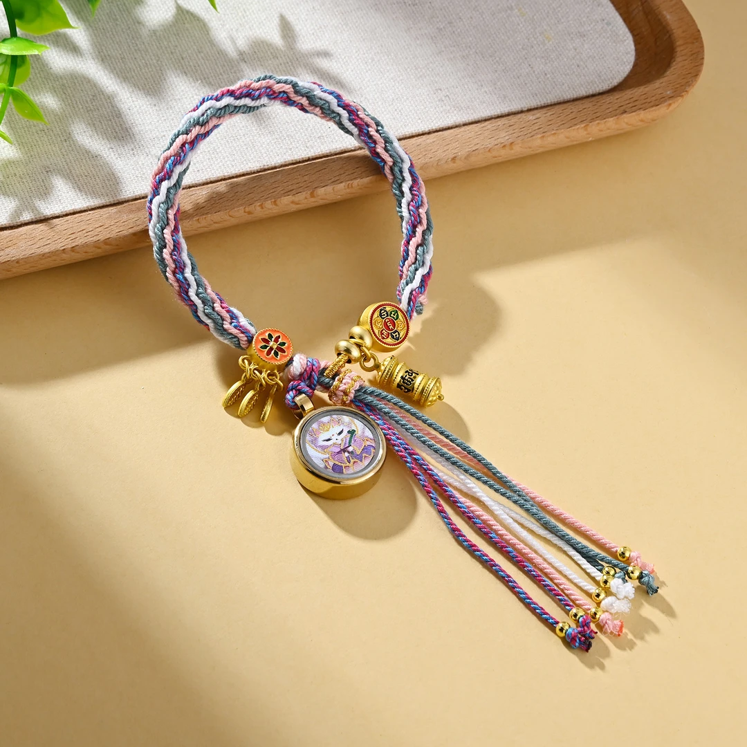 【婉葶珠宝】手工编织棉线民族风凤九唐卡手绳