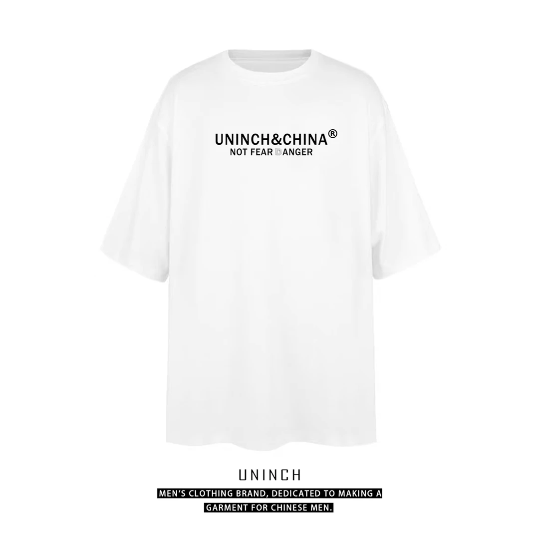 UNINCH纯色300g基础款纯棉圆领潮牌T恤宽松oversize简约男士短袖