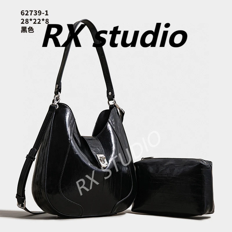 【母亲节礼物】SK-62739-1-黑色 轻奢单肩韩版通勤潮流女包