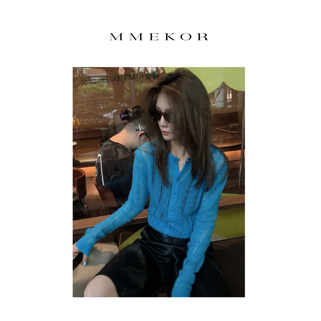 MMEKOR“柔瓷生蓝”针织衫 2025新款摩登街头时髦上衣 89986