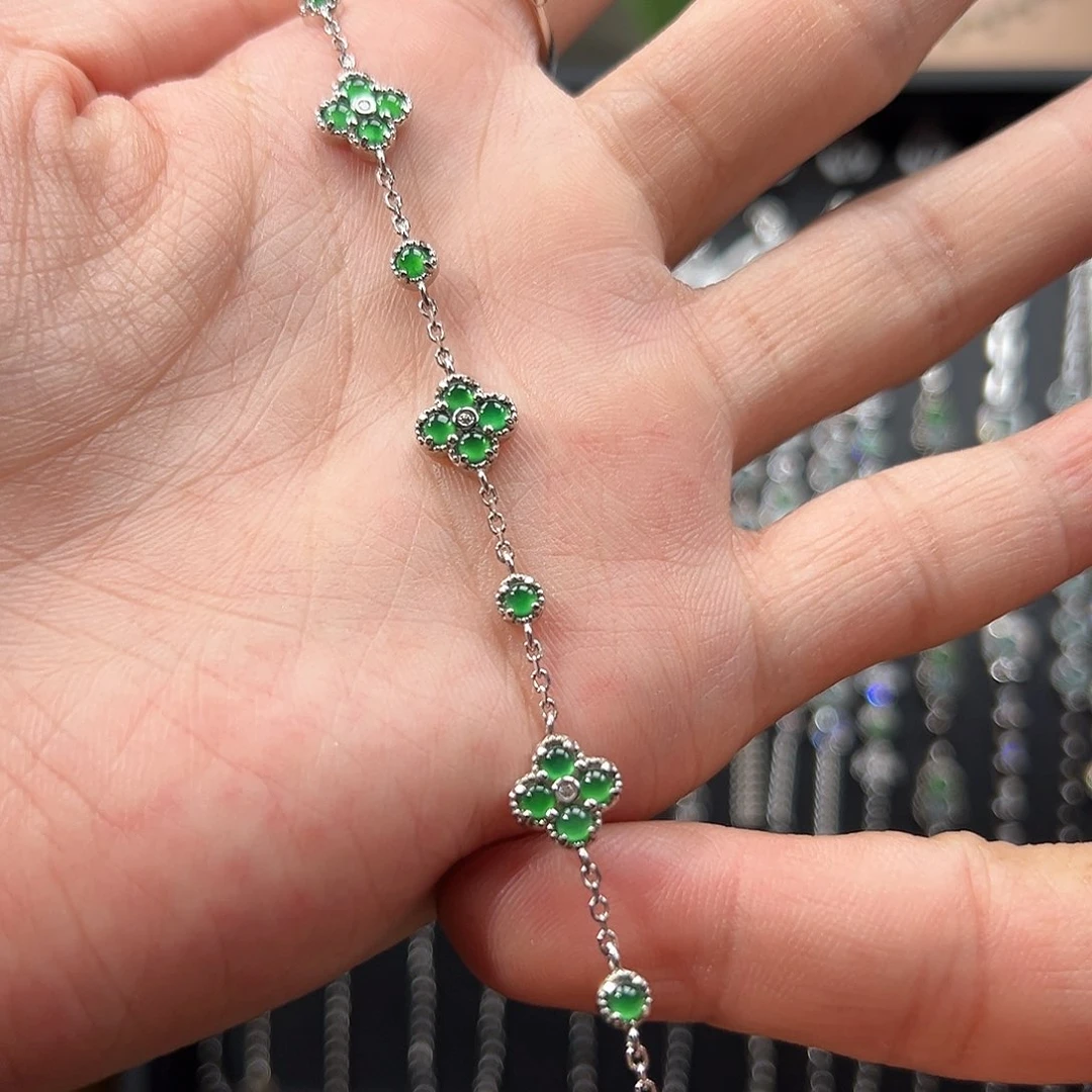 翡翠手链银S925镶嵌M****～8888