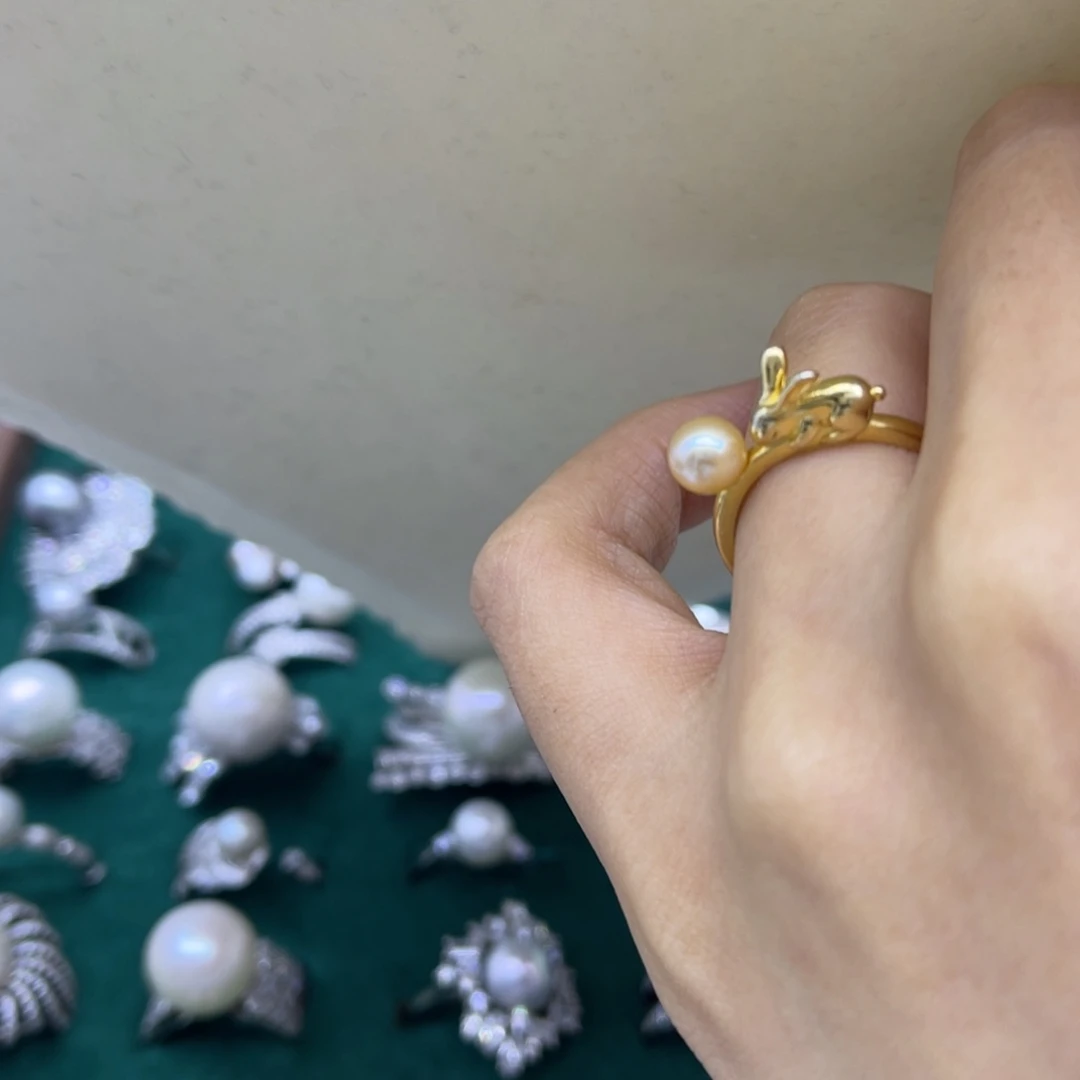 银S925镶嵌戒指海水珍珠