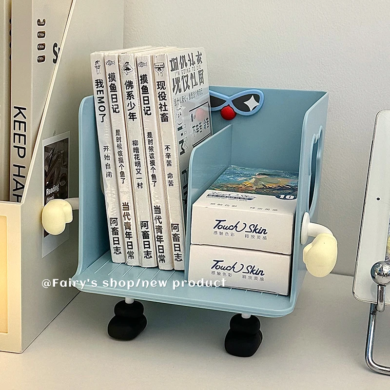 桌面书立防倒固定书本收纳置物架学生宿舍办公室高颜值分隔板书架