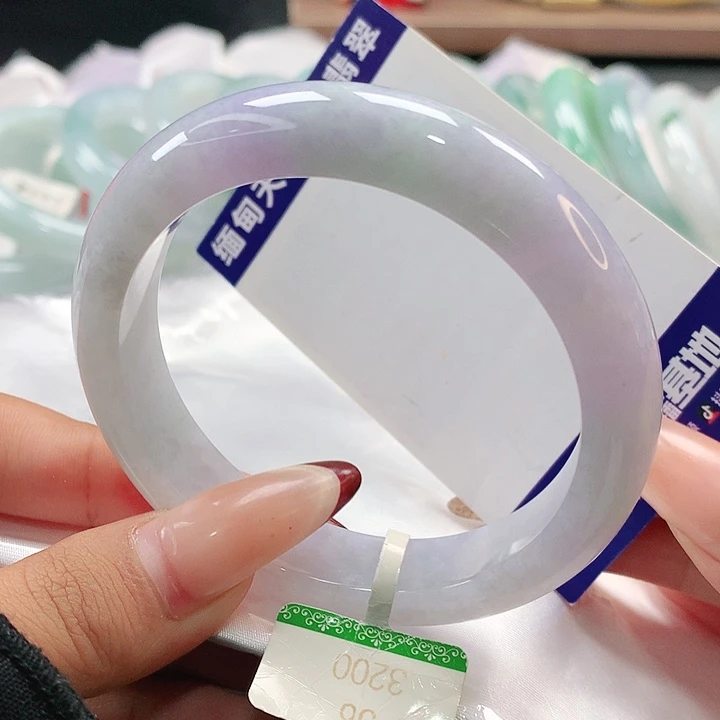 未镶嵌手镯翡翠春带彩正圈