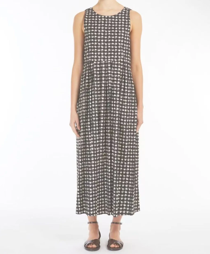 未使用 MaxMara 全新格纹棉质长款25春夏新款女士连衣裙Mattia
