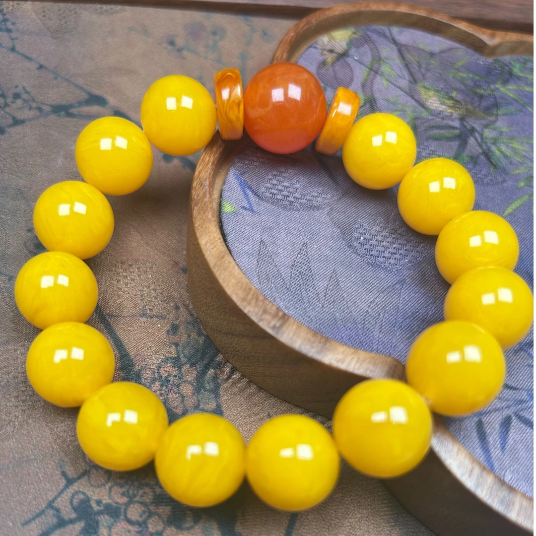 W0065DIY金彩鸡油黄手串卡14