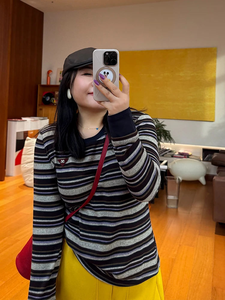 新年交响曲/胖mm大码条纹上衣~好穿不单调 面料软糯糯