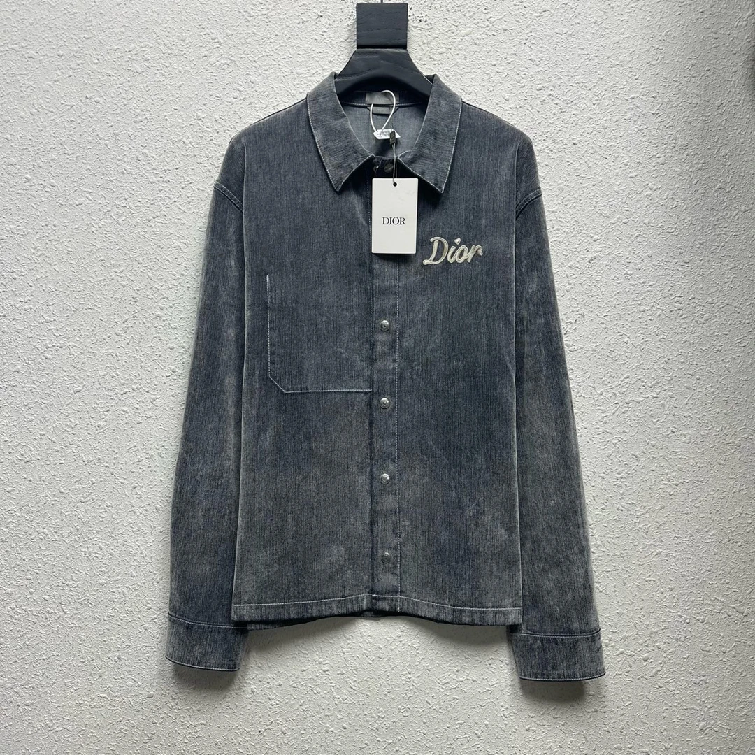 全新未使用 DIOR/迪奥 植绒刺绣Logo 牛仔外套 尺码/48 YH15115
