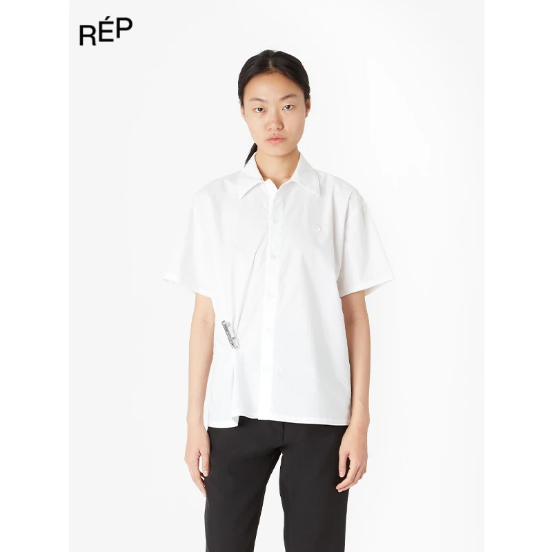 REP-COPERNI设计师品牌白色夹子短袖衬衣 25SS女装买手店