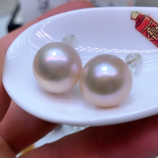 银S925镶嵌淡水珍珠耳饰