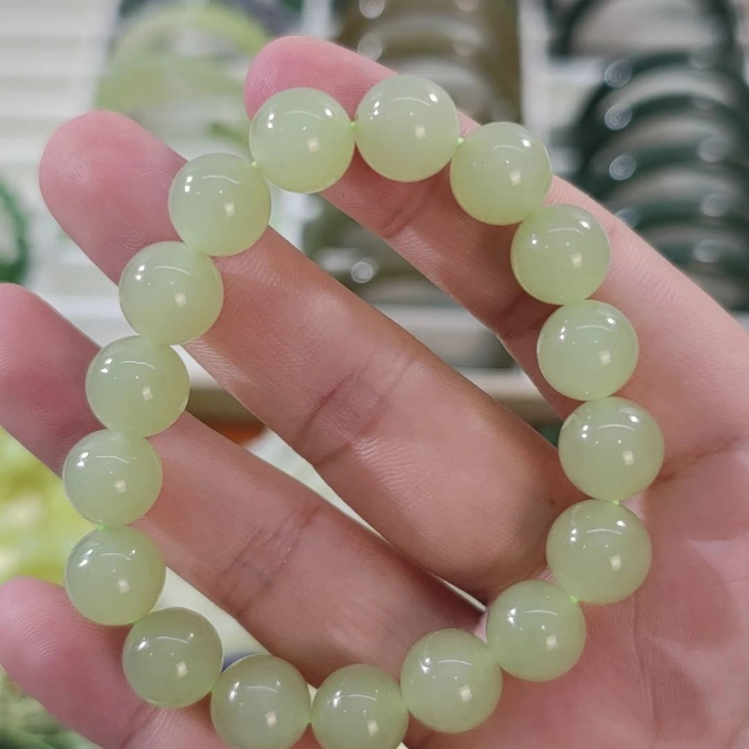 和田玉未镶嵌手链卡12葡萄肉色和田玉手串×1