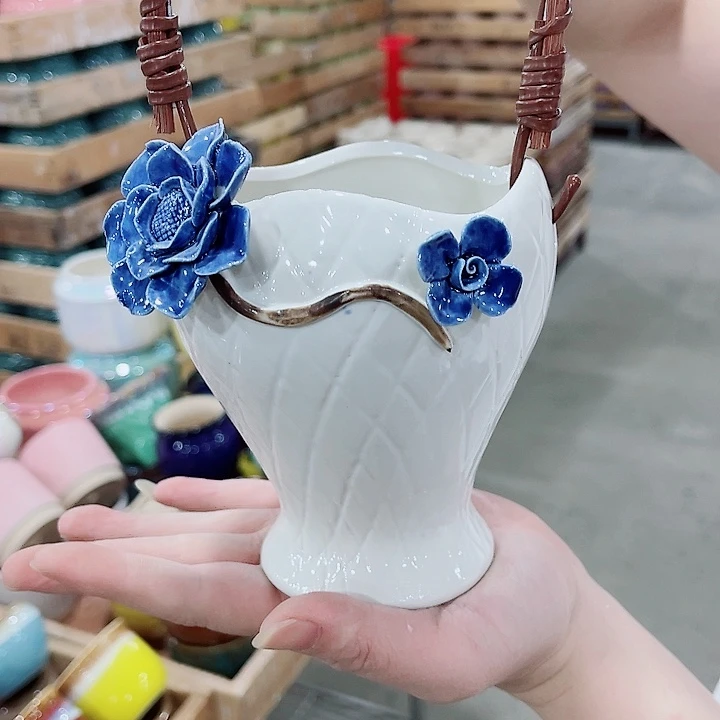 有孔，凑10元包邮陶瓷花盆发货！